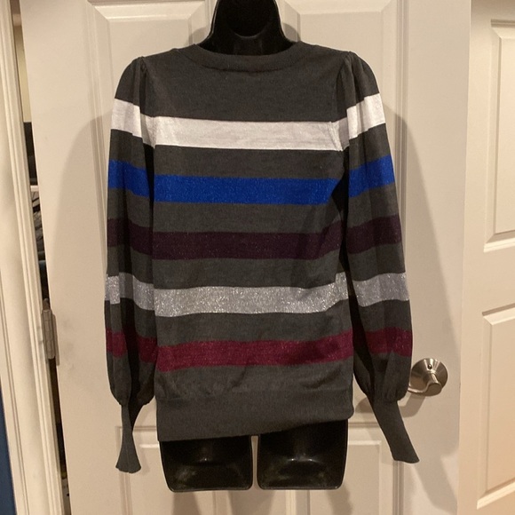 Small John Paul Richard gray striped sweater with sparkles - NWT - Picture 2 of 5